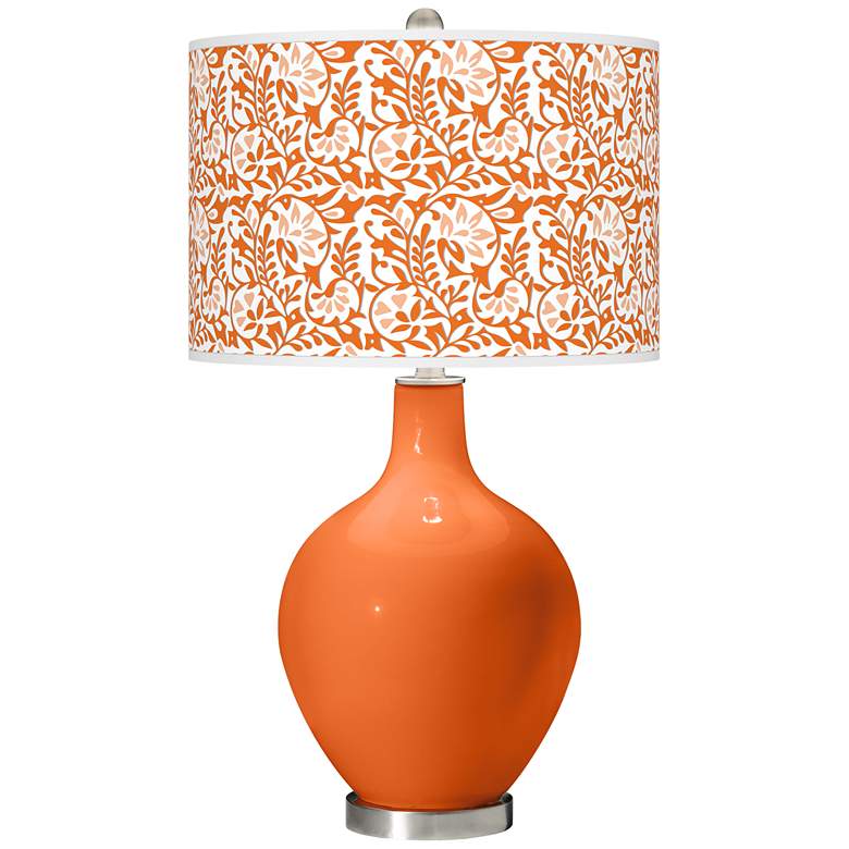 Image 1 Color Plus Ovo 28 1/2" Gardenia Shade Invigorate Orange Table Lamp