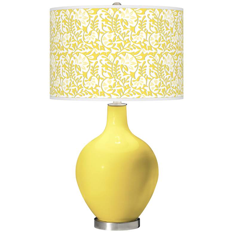 Image 1 Color Plus Ovo 28 1/2" Gardenia Shade Lemon Twist Yellow Table Lamp