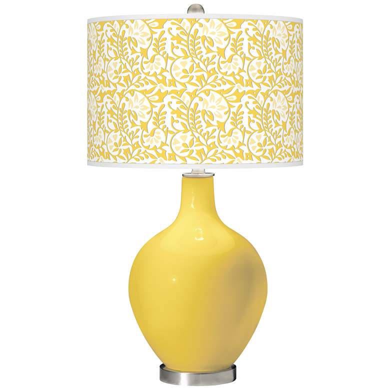 Image 1 Color Plus Ovo 28 1/2" Gardenia Shade Lemon Zest Yellow Table Lamp