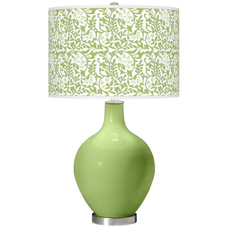 Image 1 Color Plus Ovo 28 1/2" Gardenia Shade Lime Rickey Green Table Lamp
