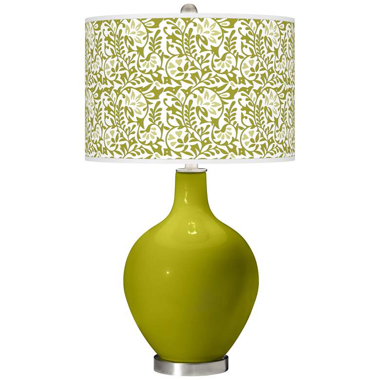 Image 1 Color Plus Ovo 28 1/2" Gardenia Shade Olive Green Table Lamp
