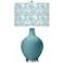 Color Plus Ovo 28 1/2" Gardenia Shade Reflecting Pool Blue Table Lamp