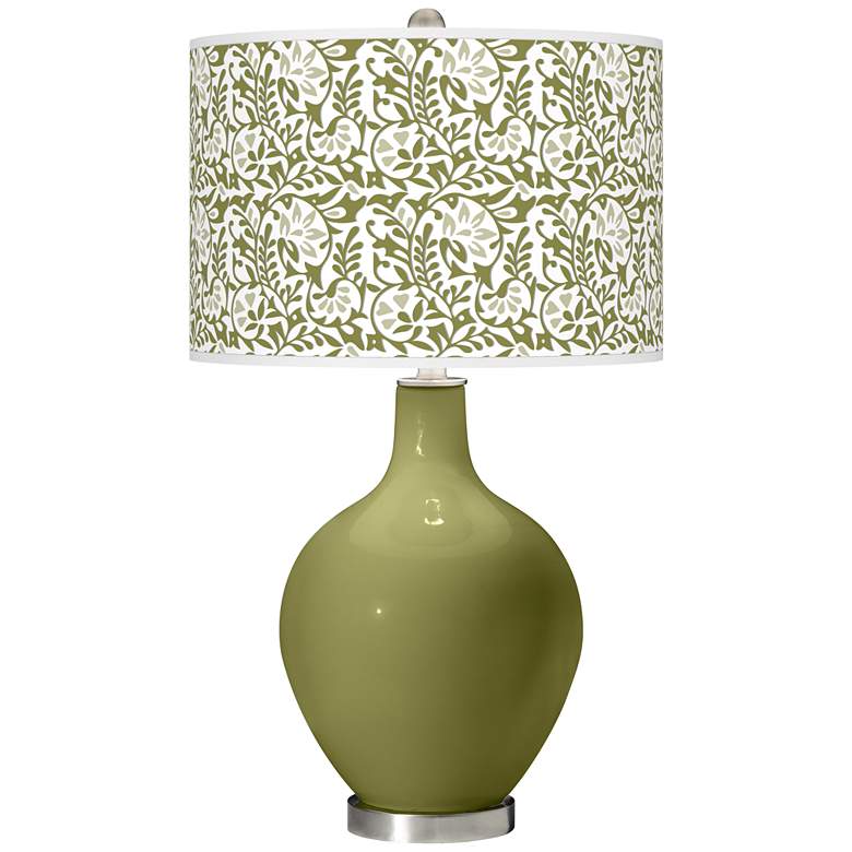Image 1 Color Plus Ovo 28 1/2" Gardenia Shade Rural Green Table Lamp