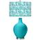 Color Plus Ovo 28 1/2" Gardenia Shade Surfer Blue Glass Table Lamp