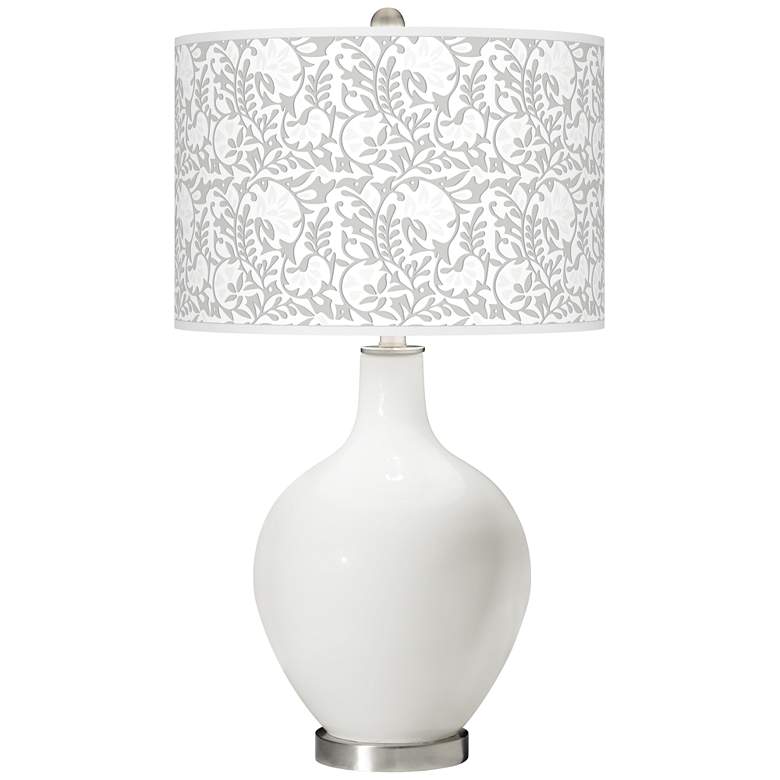 Image 1 Color Plus Ovo 28 1/2" Gardenia Shade Winter White Table Lamp