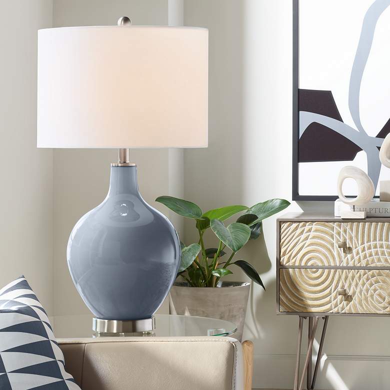 Image 1 Color Plus Ovo 28 1/2" Granite Peak Gray Table Lamp