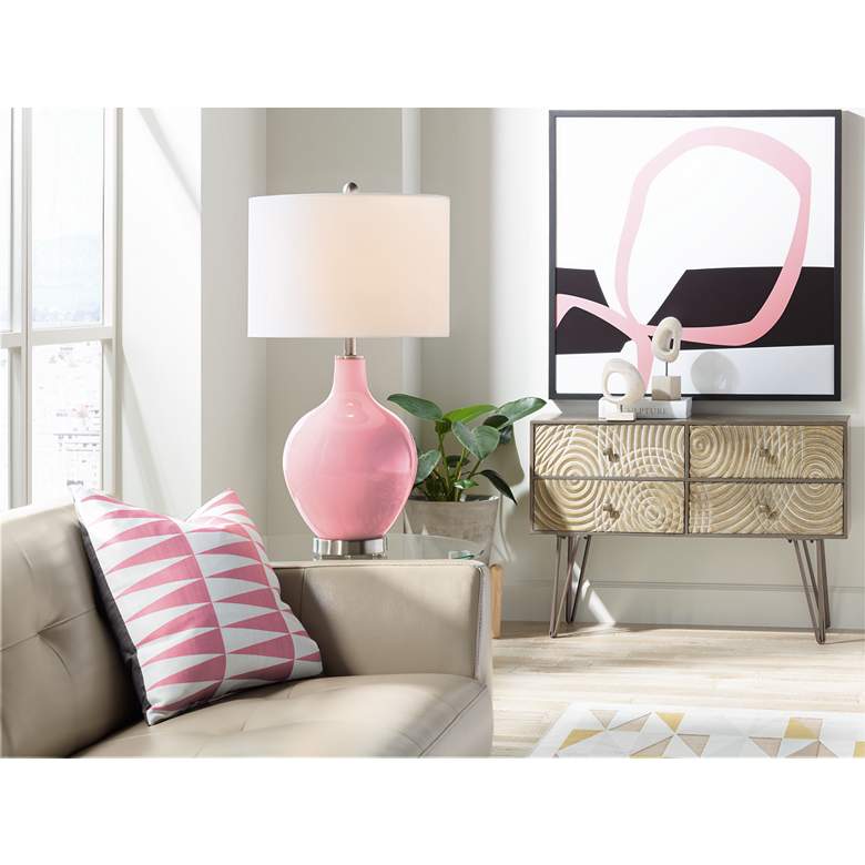 Image 3 Color Plus Ovo 28 1/2" Haute Pink Table Lamp more views