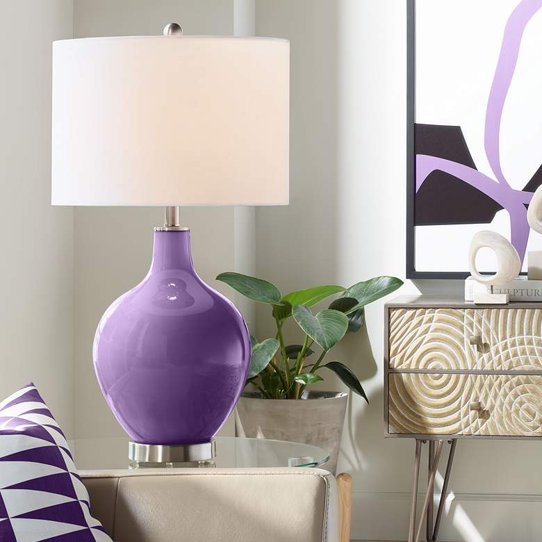 Image 1 Color Plus Ovo 28 1/2" High Acai Purple Glass Table Lamp