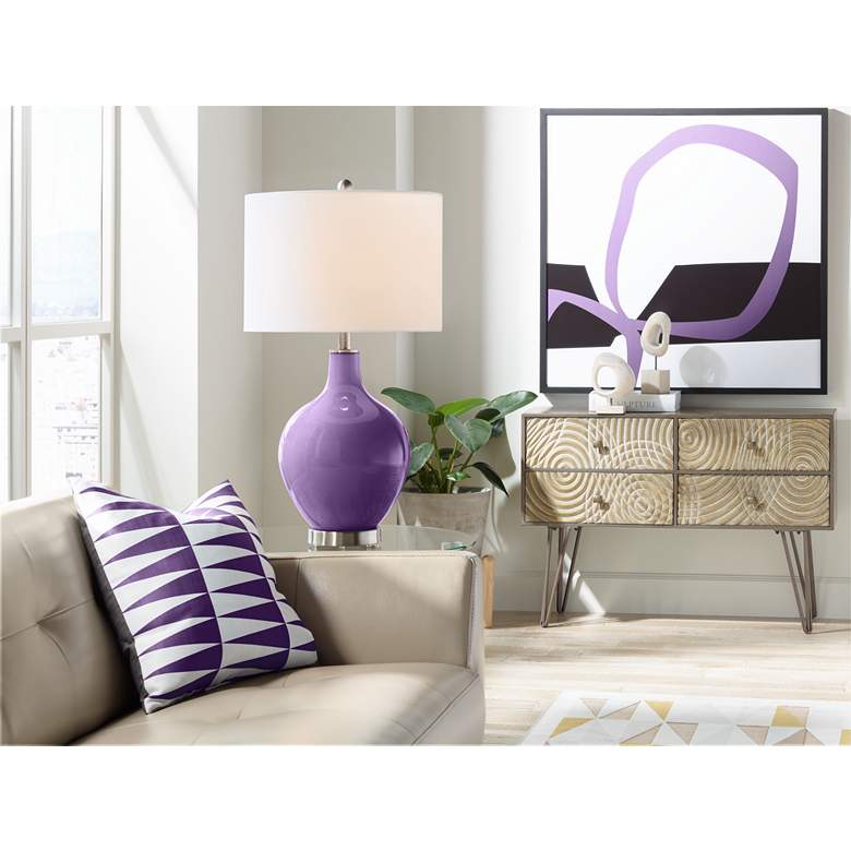 Image 3 Color Plus Ovo 28 1/2" High Acai Purple Glass Table Lamp more views