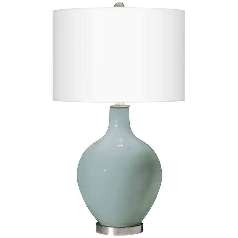 Image 2 Color Plus Ovo 28 1/2" High Aqua-Sphere Blue Glass Table Lamp