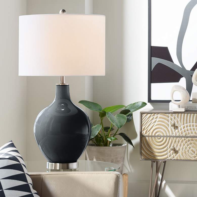 Image 1 Color Plus Ovo 28 1/2" High Black of Night Table Lamp