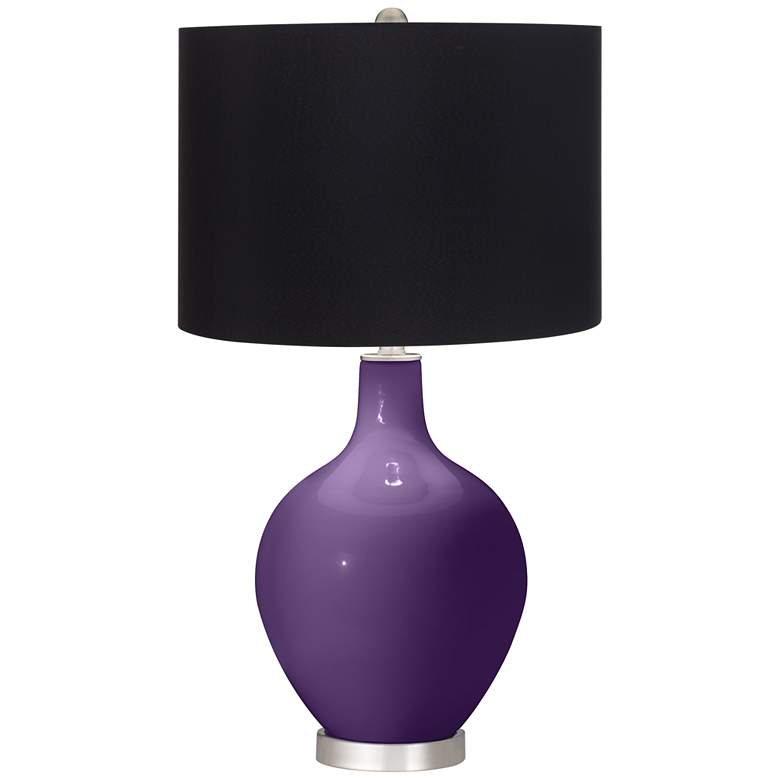 Image 1 Color Plus Ovo 28 1/2" High Black Shade Acai Purple Table Lamp