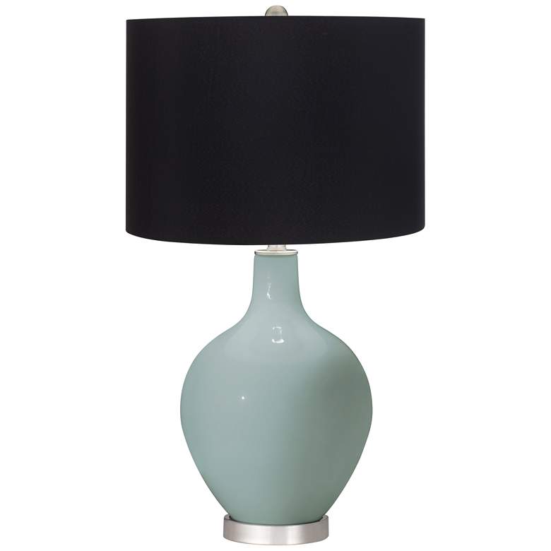 Image 1 Color Plus Ovo 28 1/2" High Black Shade Aqua-Sphere Blue Table Lamp