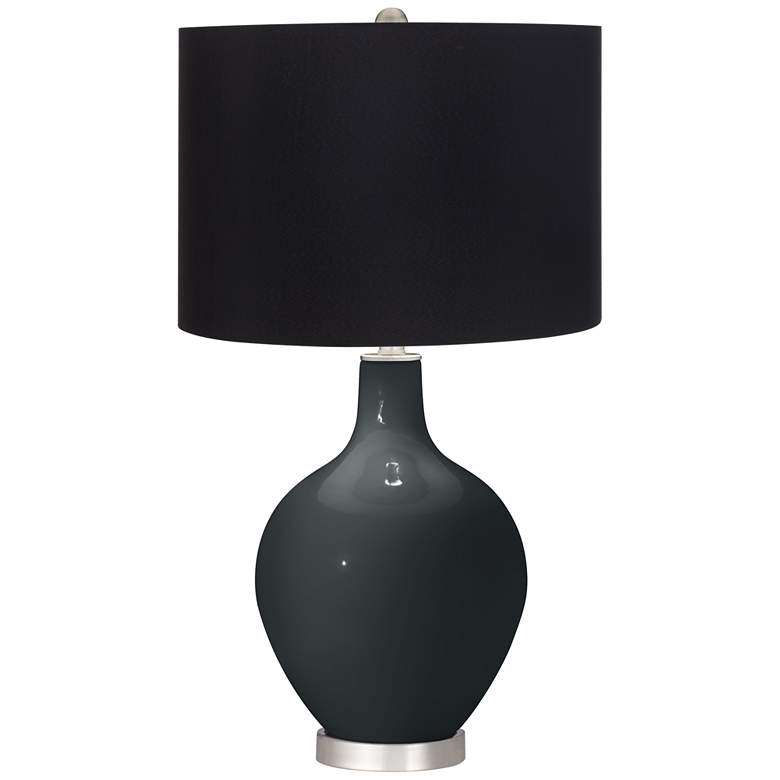 Image 1 Color Plus Ovo 28 1/2" High Black Shade Black of Night Table Lamp