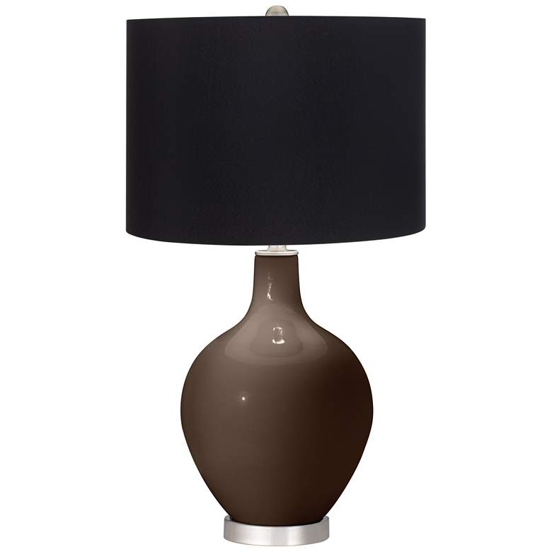 Image 1 Color Plus Ovo 28 1/2" High Black Shade Carafe Brown Table Lamp