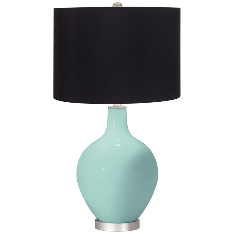 Image 1 Color Plus Ovo 28 1/2" High Black Shade Cay Blue Table Lamp