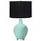 Color Plus Ovo 28 1/2" High Black Shade Cay Blue Table Lamp