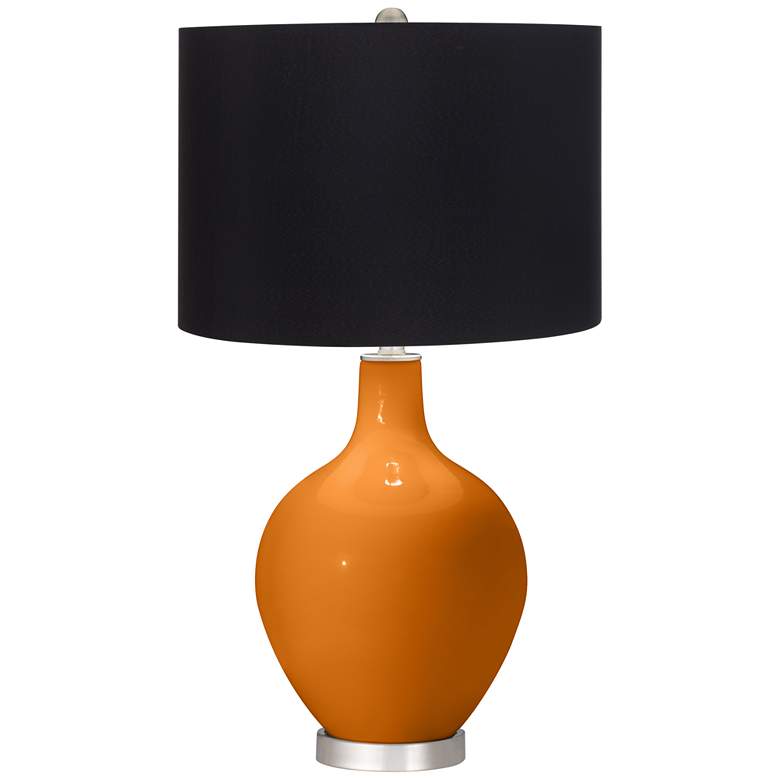 Image 1 Color Plus Ovo 28 1/2" High Black Shade Cinnamon Spice Table Lamp