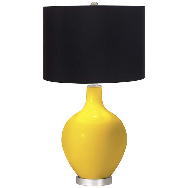 Image 1 Color Plus Ovo 28 1/2" High Black Shade Citrus Yellow Table Lamp