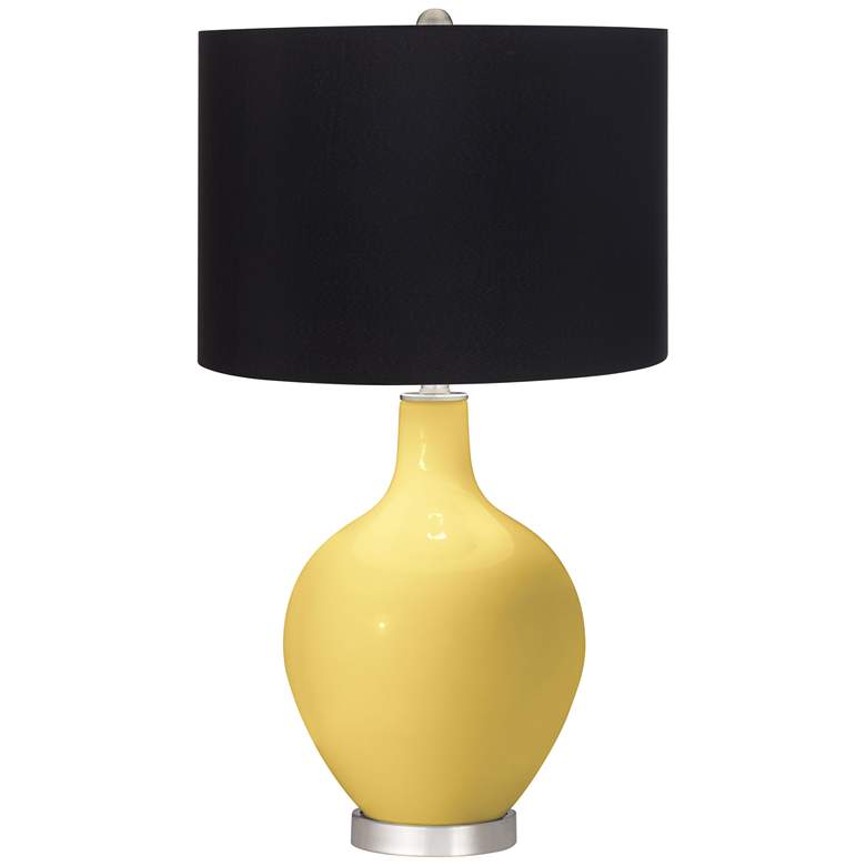 Image 1 Color Plus Ovo 28 1/2" High Black Shade Daffodil Yellow Table Lamp