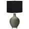 Color Plus Ovo 28 1/2" High Black Shade Deep Lichen Green Table Lamp