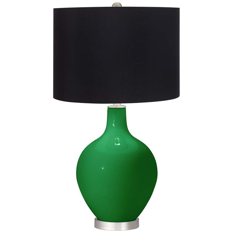 Image 1 Color Plus Ovo 28 1/2" High Black Shade Envy Green Table Lamp