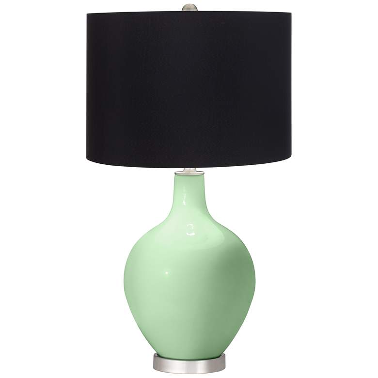 Image 1 Color Plus Ovo 28 1/2" High Black Shade Flower Stem Green Table Lamp