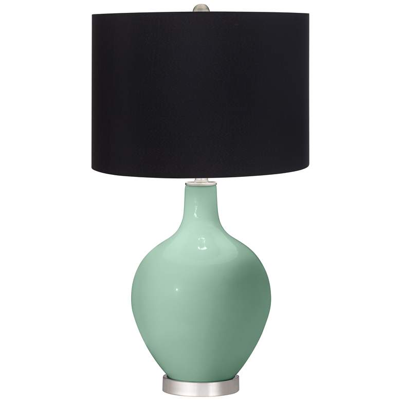 Image 1 Color Plus Ovo 28 1/2" High Black Shade Grayed Jade Table Lamp