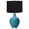 Color Plus Ovo 28 1/2" High Black Shade Great Falls Blue Table Lamp