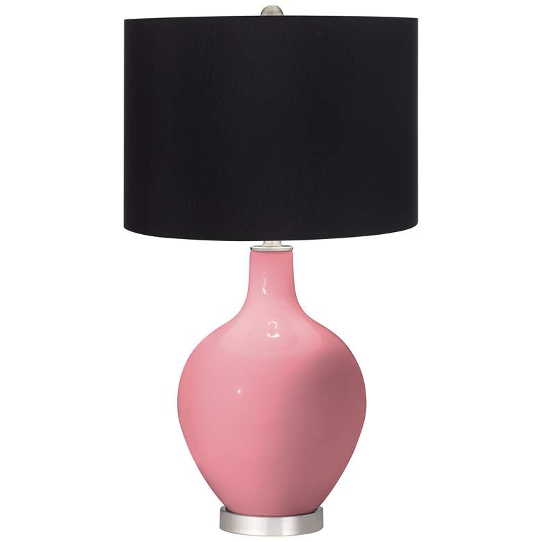 Image 1 Color Plus Ovo 28 1/2" High Black Shade Haute Pink Table Lamp