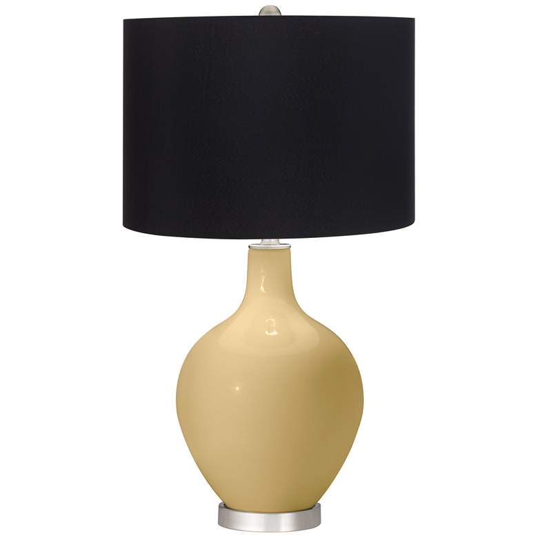 Image 1 Color Plus Ovo 28 1/2" High Black Shade Humble Gold Table Lamp