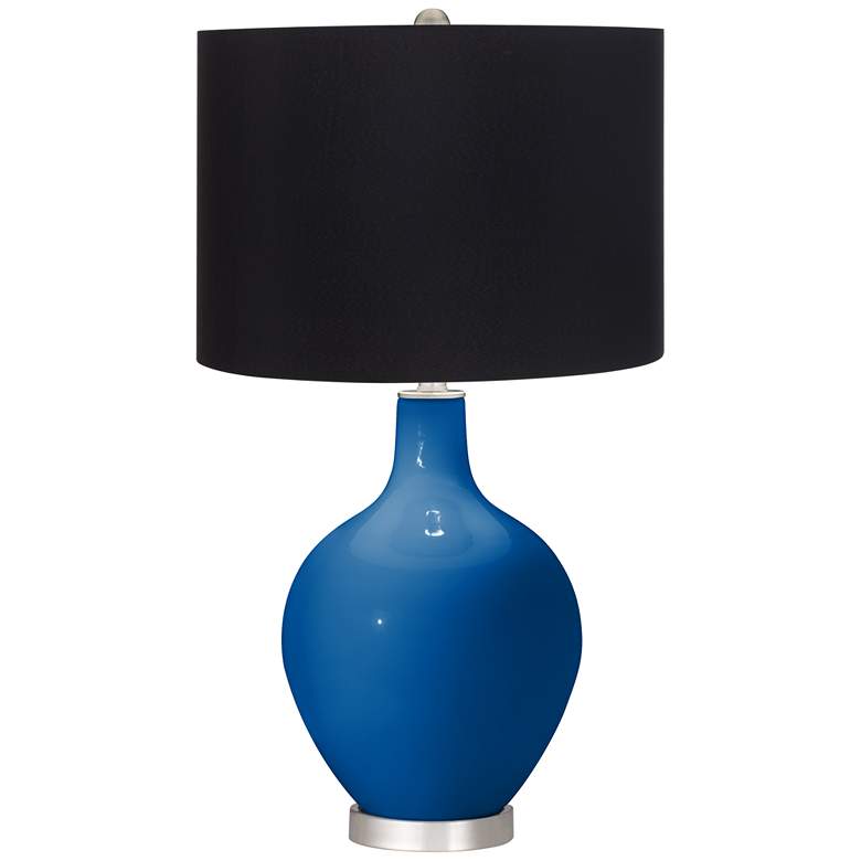 Image 1 Color Plus Ovo 28 1/2" High Black Shade Hyper Blue Table Lamp