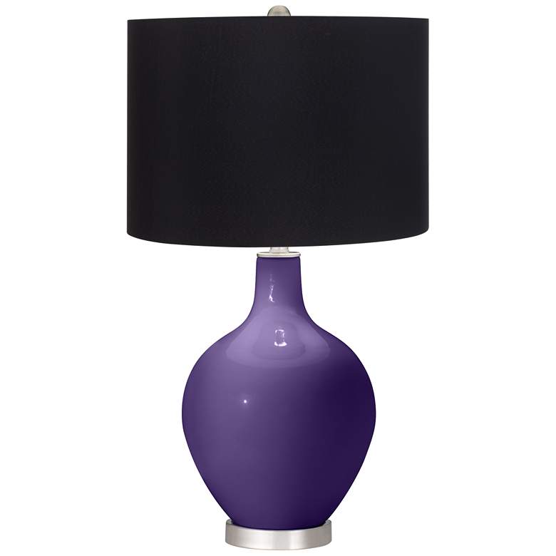 Image 1 Color Plus Ovo 28 1/2" High Black Shade Izmir Purple Table Lamp