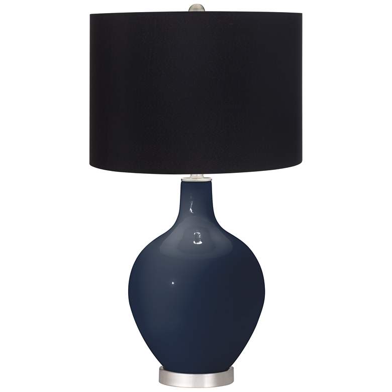 Image 1 Color Plus Ovo 28 1/2" High Black Shade Naval Blue Table Lamp