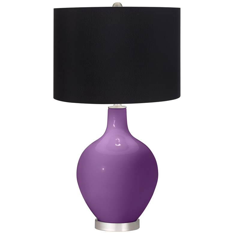 Image 1 Color Plus Ovo 28 1/2" High Black Shade Passionate Purple Table Lamp