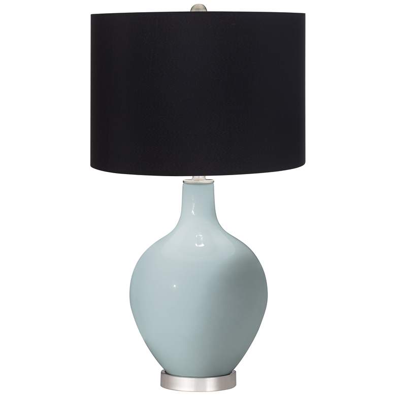 Image 1 Color Plus Ovo 28 1/2" High Black Shade Rain Blue Table Lamp