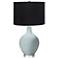 Color Plus Ovo 28 1/2" High Black Shade Rain Blue Table Lamp