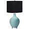Color Plus Ovo 28 1/2" High Black Shade Raindrop Blue Table Lamp