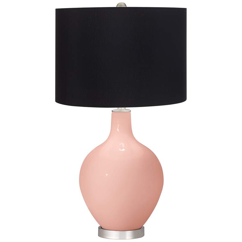Image 1 Color Plus Ovo 28 1/2" High Black Shade Rose Pink Table Lamp