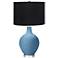 Color Plus Ovo 28 1/2" High Black Shade Secure Blue Table Lamp