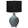 Color Plus Ovo 28 1/2" High Black Shade Smoky Blue Table Lamp