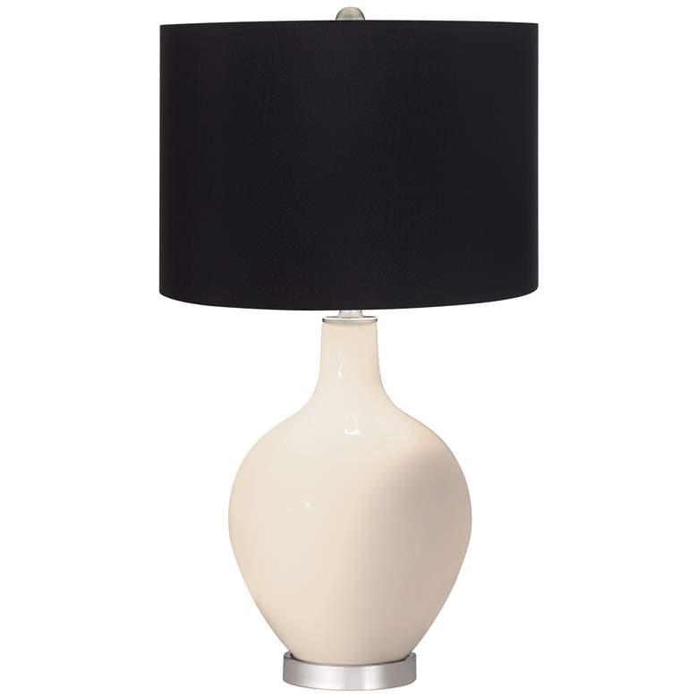 Image 1 Color Plus Ovo 28 1/2" High Black Shade Steamed Milk White Table Lamp