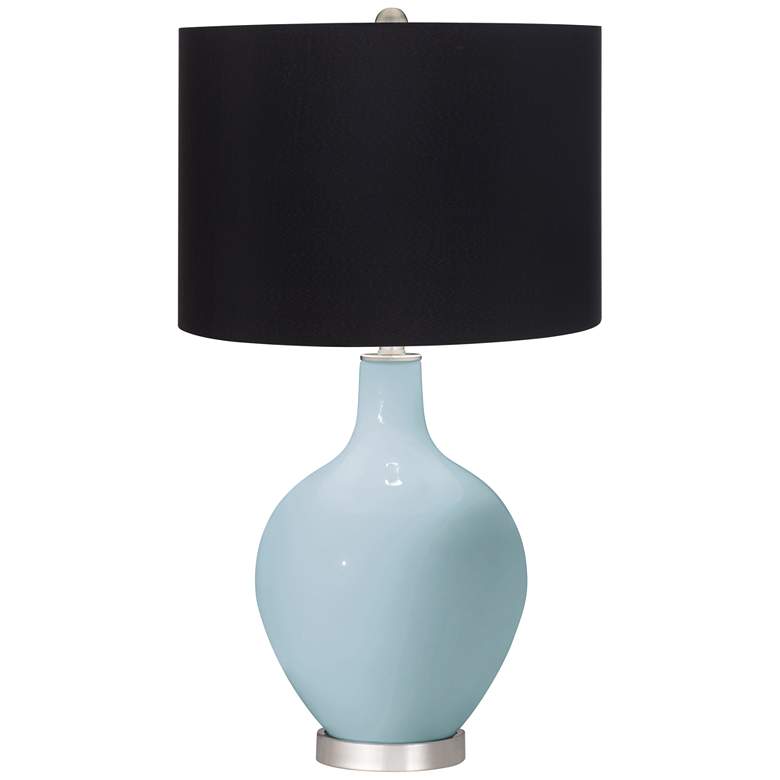 Image 1 Color Plus Ovo 28 1/2" High Black Shade Vast Sky Blue Table Lamp