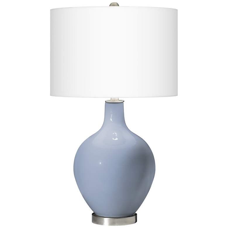 Image 2 Color Plus Ovo 28 1/2 inch High Blue Sky Glass Table Lamp