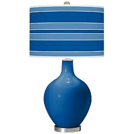 Image1 of Color Plus Ovo 28 1/2" High Bold Stripe Shade Hyper Blue Table Lamp