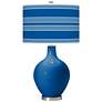 Color Plus Ovo 28 1/2" High Bold Stripe Shade Hyper Blue Table Lamp