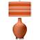 Color Plus Ovo 28 1/2" High Bold Stripe Shade Robust Orange Table Lamp