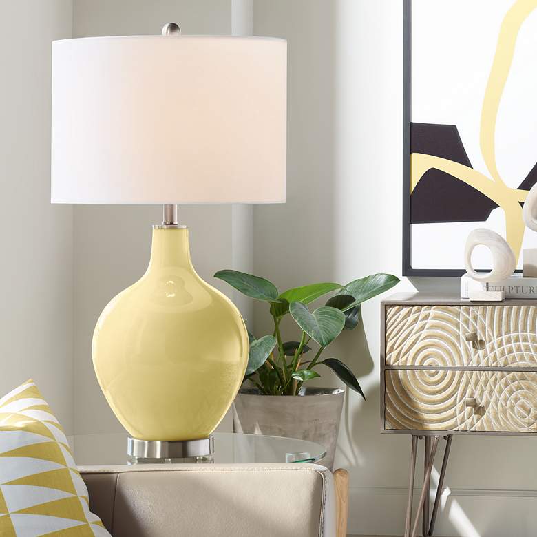 Image 1 Color Plus Ovo 28 1/2" High Butter Up Yellow Glass Table Lamp