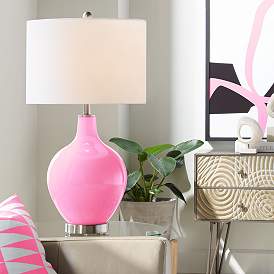 Image1 of Color Plus Ovo 28 1/2" High Candy Pink Glass Table Lamp
