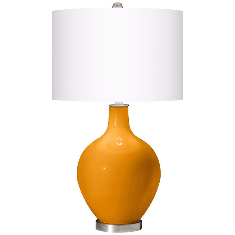 Image 2 Color Plus Ovo 28 1/2" High Carnival Orange Glass Table Lamp